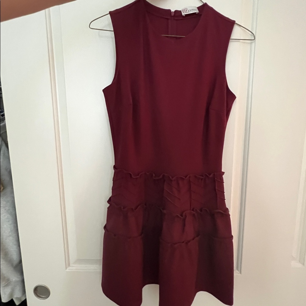 Red Valentino burgundy ruffled dress